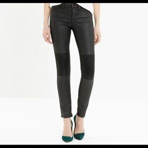 Madewell skinny skinny coated moto jeans 27
